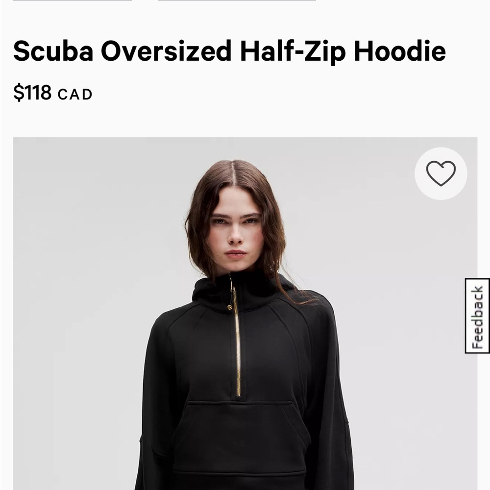 lululemon athletica Black Scuba Oversized Half-Zip Hoodie